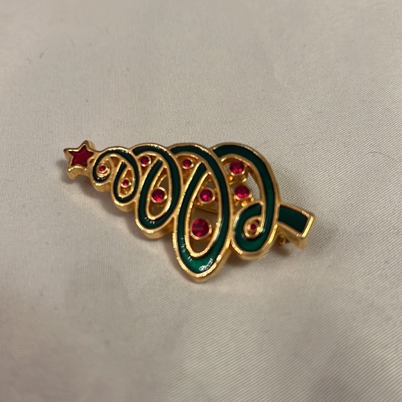 LIA Vintage Christmas Tree Brooch Pin - Picture 5 of 7